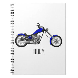 Chopper motorcycle cartoon illustration notebook