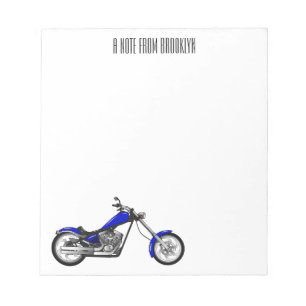 Chopper motorcycle cartoon illustration notepad