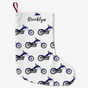Chopper motorcycle cartoon illustration small christmas stocking