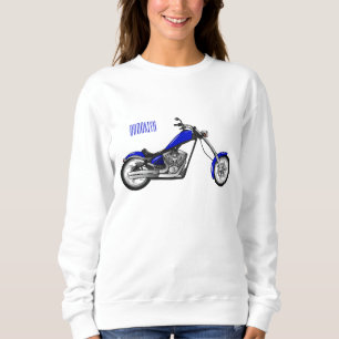 Chopper motorcycle cartoon illustration sweatshirt