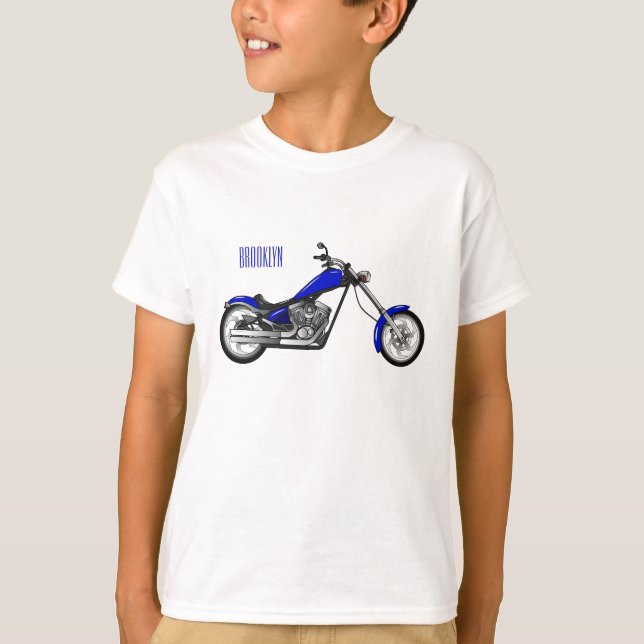 Chopper motorcycle cartoon illustration T-Shirt (Front)