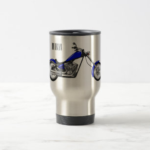 Chopper motorcycle cartoon illustration travel mug