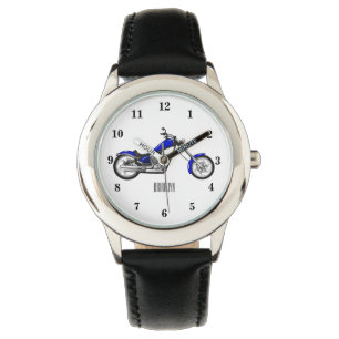 Chopper motorcycle cartoon illustration watch