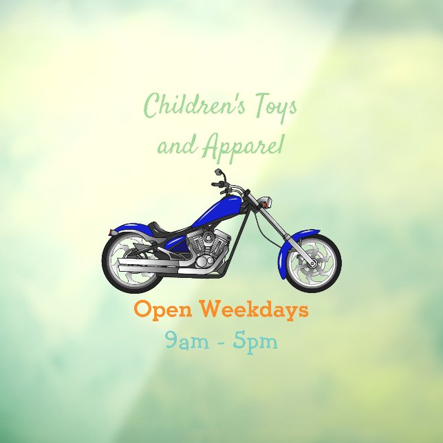 Chopper motorcycle cartoon illustration window cling (Sheet 3)