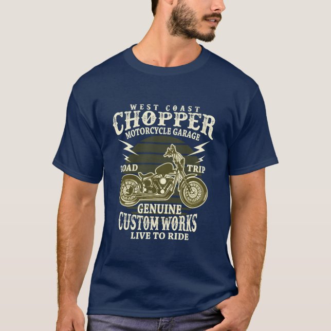 Chopper Motorcycle garage funny T-Shirt (Front)