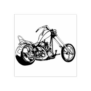 Chopper Motorcycle Rubber Stamp