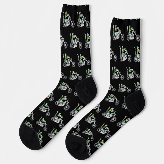 Chopper Motorcycle Stickman Socks (Left)