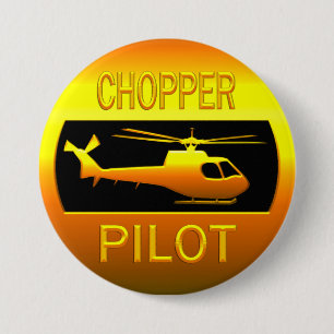 Chopper Pilot 7.5 Cm Round Badge