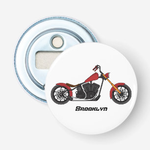 Chopper style motorcycle illustration bottle opener