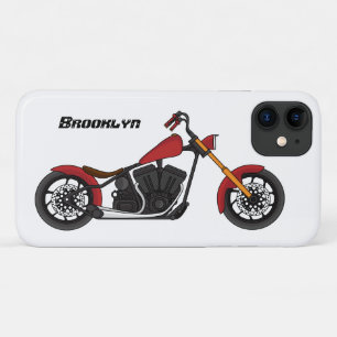 Chopper style motorcycle illustration iPhone 11 case