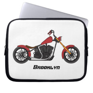 Chopper style motorcycle illustration laptop sleeve