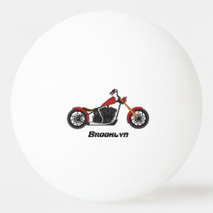 Chopper style motorcycle illustration ping pong ball