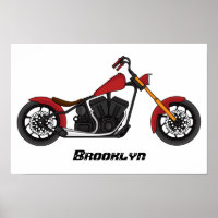 Chopper style motorcycle illustration