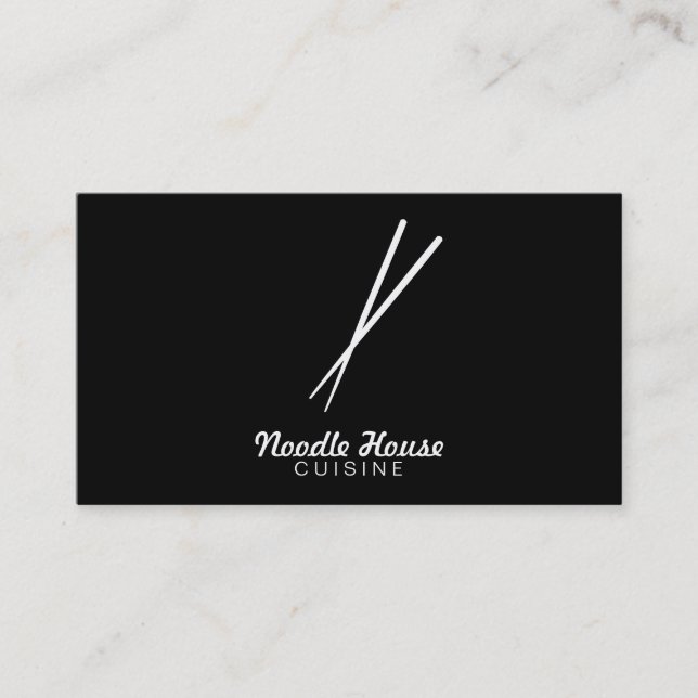 Chopsticks (black background) business card (Front)
