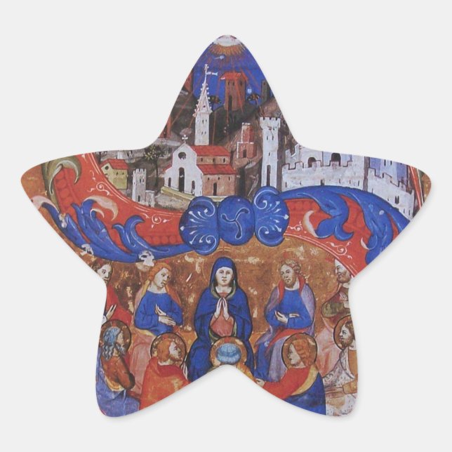 CHORAL MUSIC CHRISTMAS PARCHMENT WITH SAINTS STAR STICKER (Front)