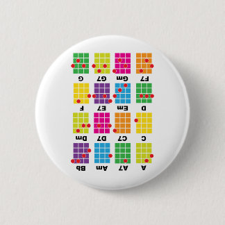 Chord Cheat Tee White 6 Cm Round Badge