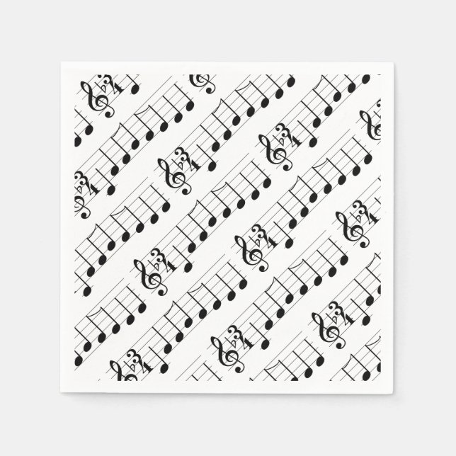 Chords We Wish you a Merry Christmas Music Notes Napkin (Front)