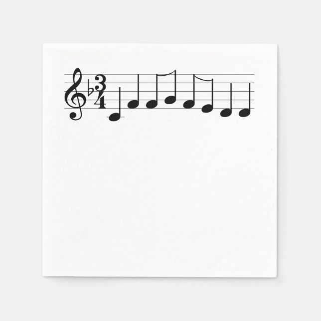 Chords We Wish you a Merry Christmas Music Notes Napkin (Front)