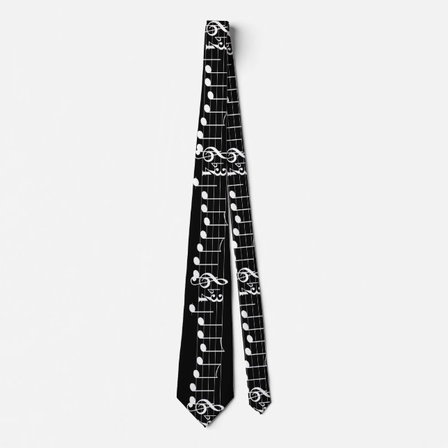 Chords We Wish You a Merry Christmas Music Notes Tie (Front)
