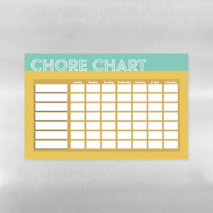 Chore Chart (Yellow) Magnetic Dry Erase Sheet