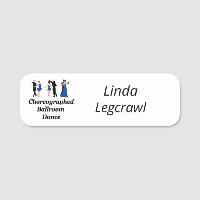 Choreographed Ballroom Dance Name Badge (Front)
