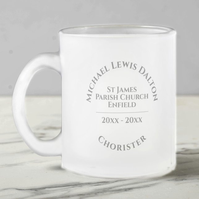 Chorister Frosted Glass Coffee Mug (Close-up)