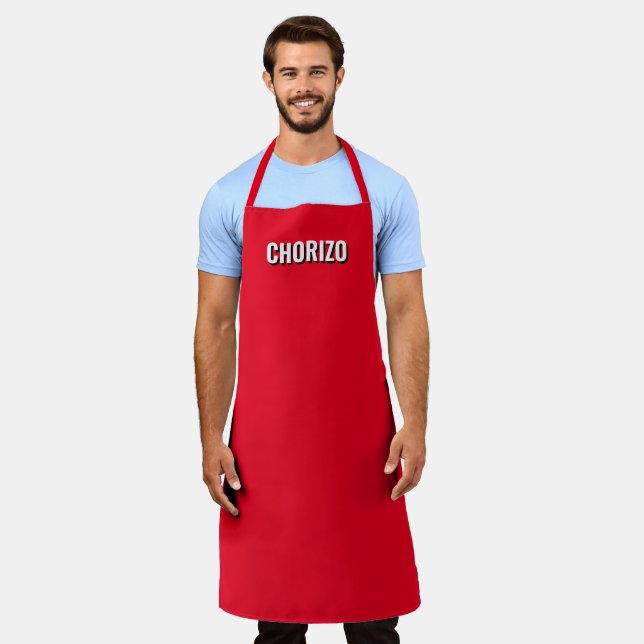 Chorizo red Spanish modern funny grill BBQ Apron (Worn)