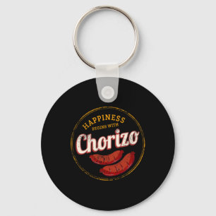 Chorizo Retro Sausage Vintage Bbq Gourmet Byrbecue Key Ring