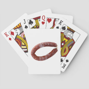 Chorizo sausage isolated as Cut Playing Cards