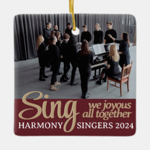 Chorus Choir Merry Christmas Singer Music Photo Ceramic Ornament