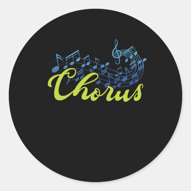 Chorus Choir Notes Conductor Choral Music Gift Classic Round Sticker (Front)