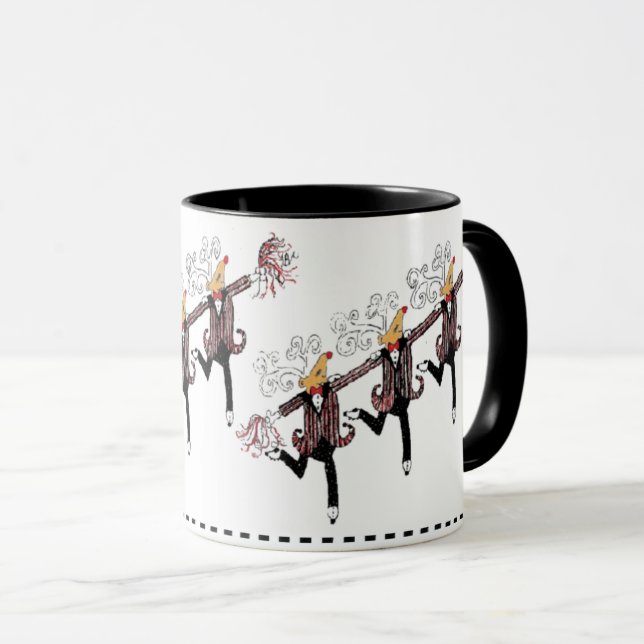 Chorus Line of Dancing Reindeer Mug (Front Right)