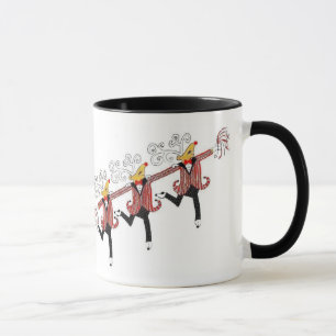 Chorus Line of Dancing Reindeer Mug