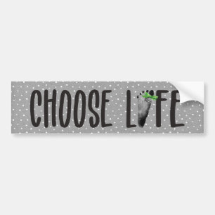 Chose Life Baby Footprint with Bow  Bumper Sticker