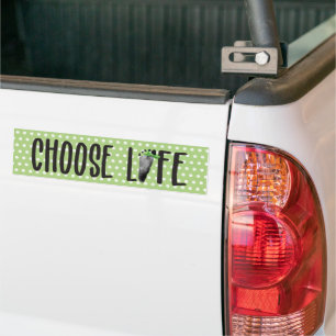 Chose Life Baby Footprint with Bow Bumper Sticker