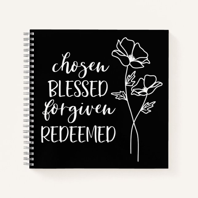 Chosen Blessed Forgiven Redeemed in White Journal (Front)