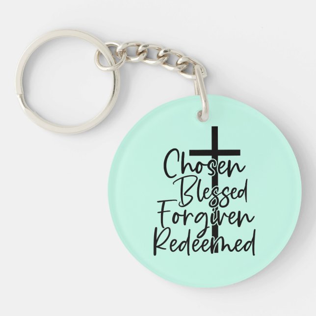 Chosen Blessed Forgiven Redeemed Key Ring (Front)