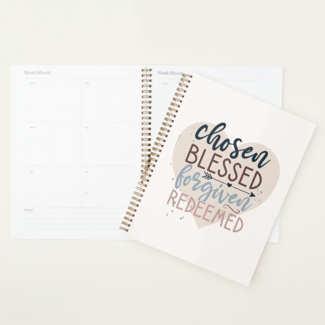 Chosen Blessed Forgiven Redeemed Religious Quote Planner (Display)