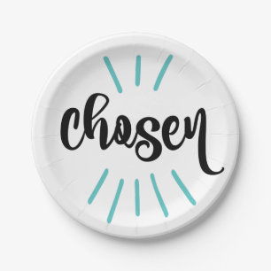 Chosen Blue Infant Kids Adoption Day Paper Plate