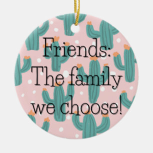 Chosen Family Cacti Round Gift Tag / Ceramic Tree Decoration