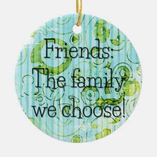 Chosen Family Green Circle Round Gift Tag / Ceramic Tree Decoration