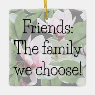 Chosen Family Square Dogwood Gift Tag / Ceramic Ornament