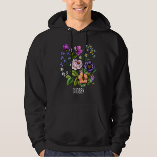 Chosen Floral  for Women Flowers Faith Based Hoodie