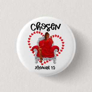 Chosen Jeremiah 1:5 Valentine Galentines Day God 3 Cm Round Badge