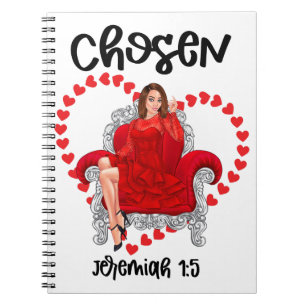 Chosen Jeremiah 1:5 Valentine Galentines Day God Notebook