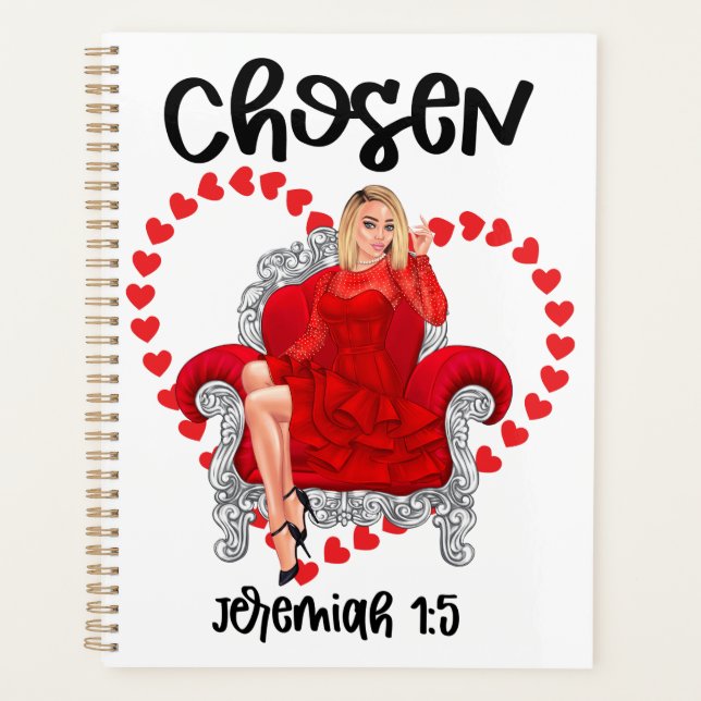 Chosen Jeremiah 1:5 Valentine Galentines Day God Planner (Front)