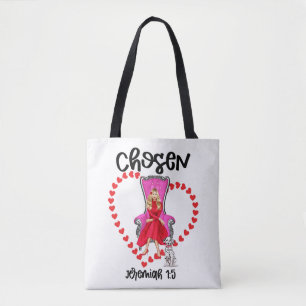 Chosen Jeremiah 1:5 Valentine Galentines Day God Tote Bag