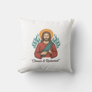 Chosen & Redeemed Christian Vintage Jesus T-Shirt Cushion