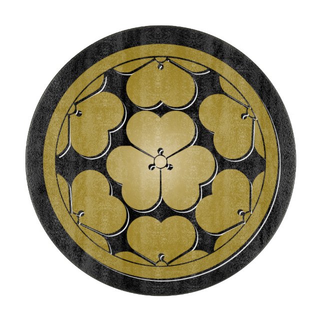 Chosokabe Mon Japanese samurai clan Cutting Board (Front)