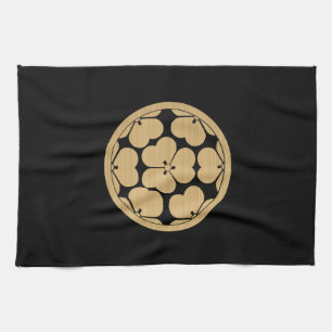 Chosokabe Mon Japanese samurai clan Tea Towel